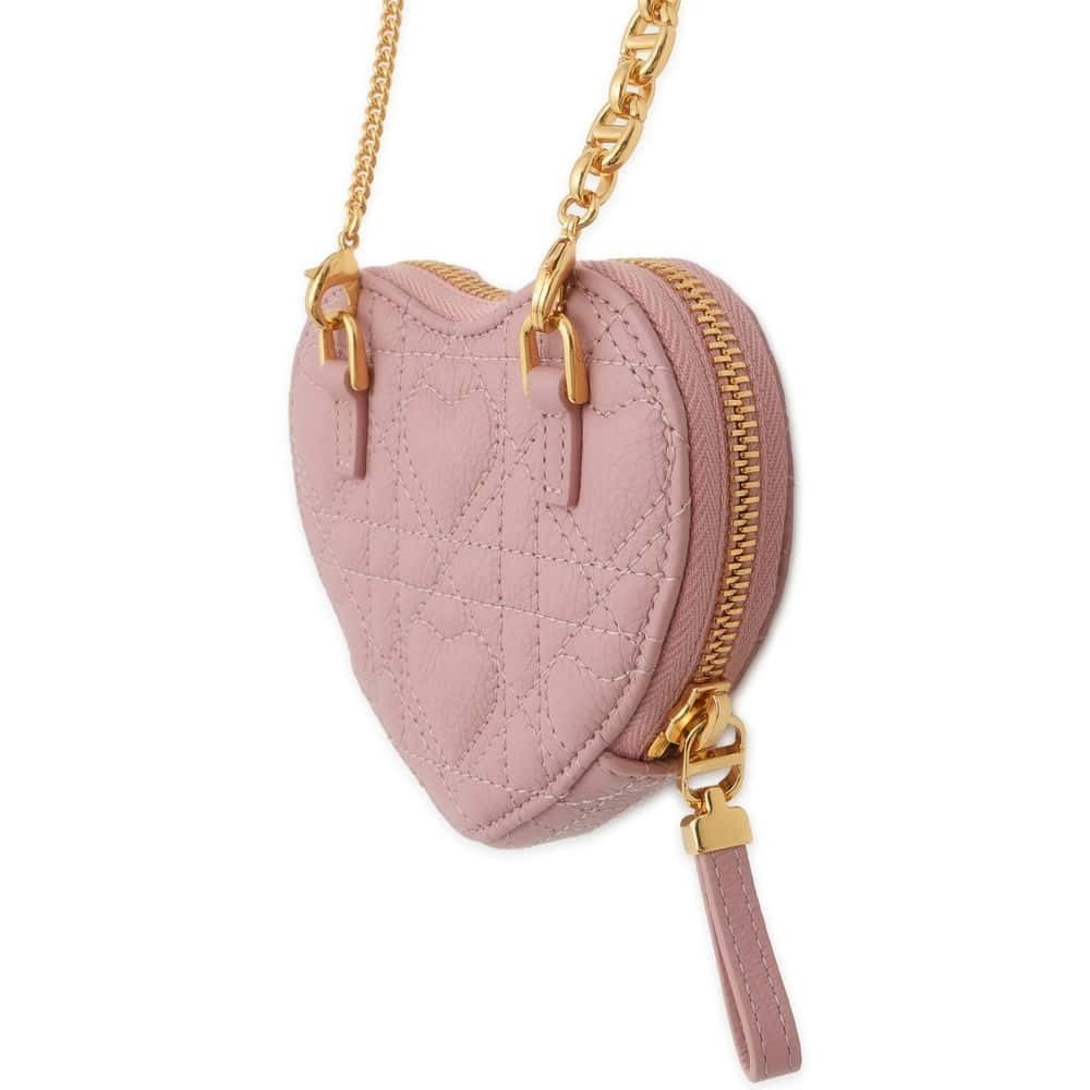 Christian Dior Chain Shoulder Clutch Caro Heart Calfskin Pochette BAG - Picture 2 of 10